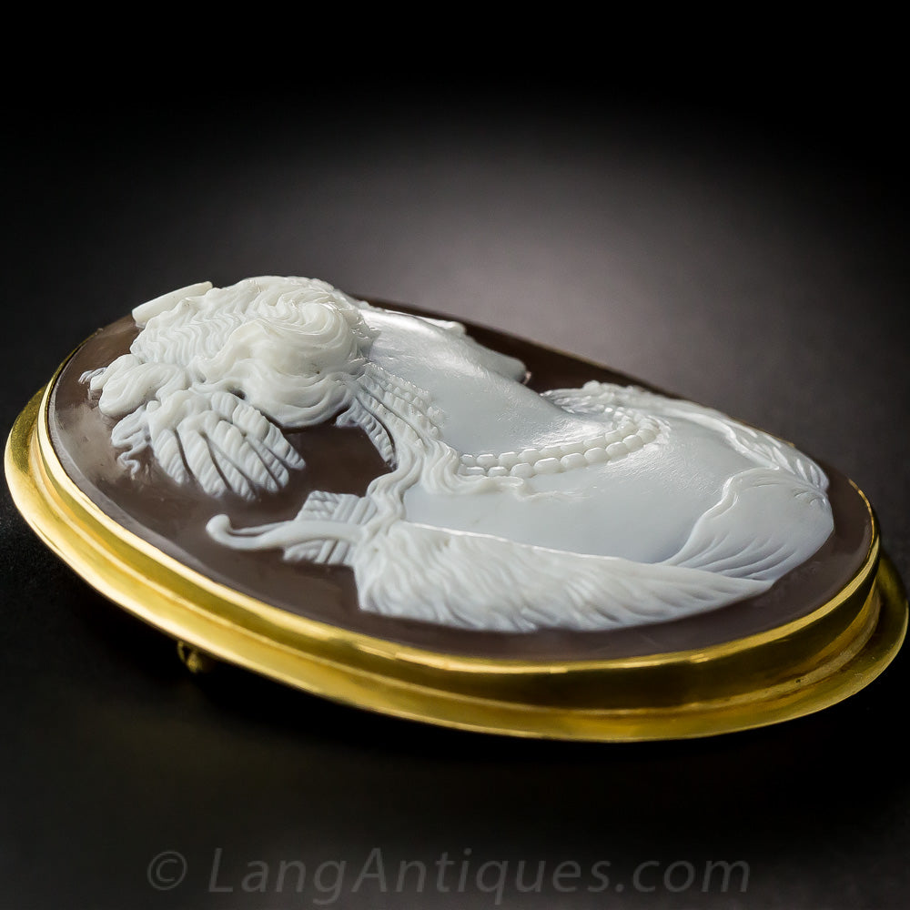 Huntress Diana Shell Cameo Brooch/Pendant - 5