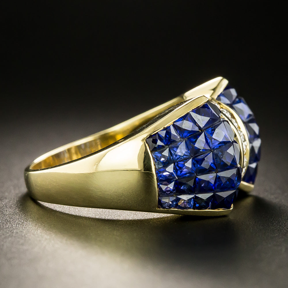 Invisible-Set Sapphire And Diamond Ring - 3
