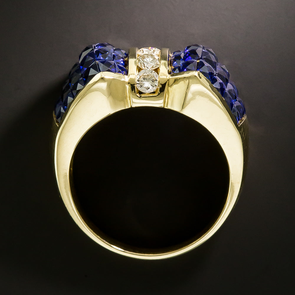 Invisible-Set Sapphire And Diamond Ring - 4
