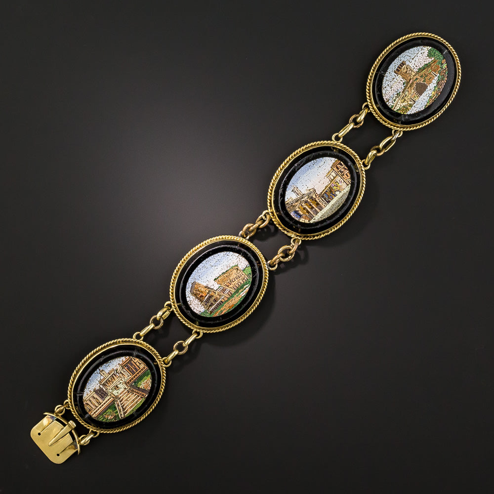 Italian 18K Architectural Micromosaic Bracelet - 2