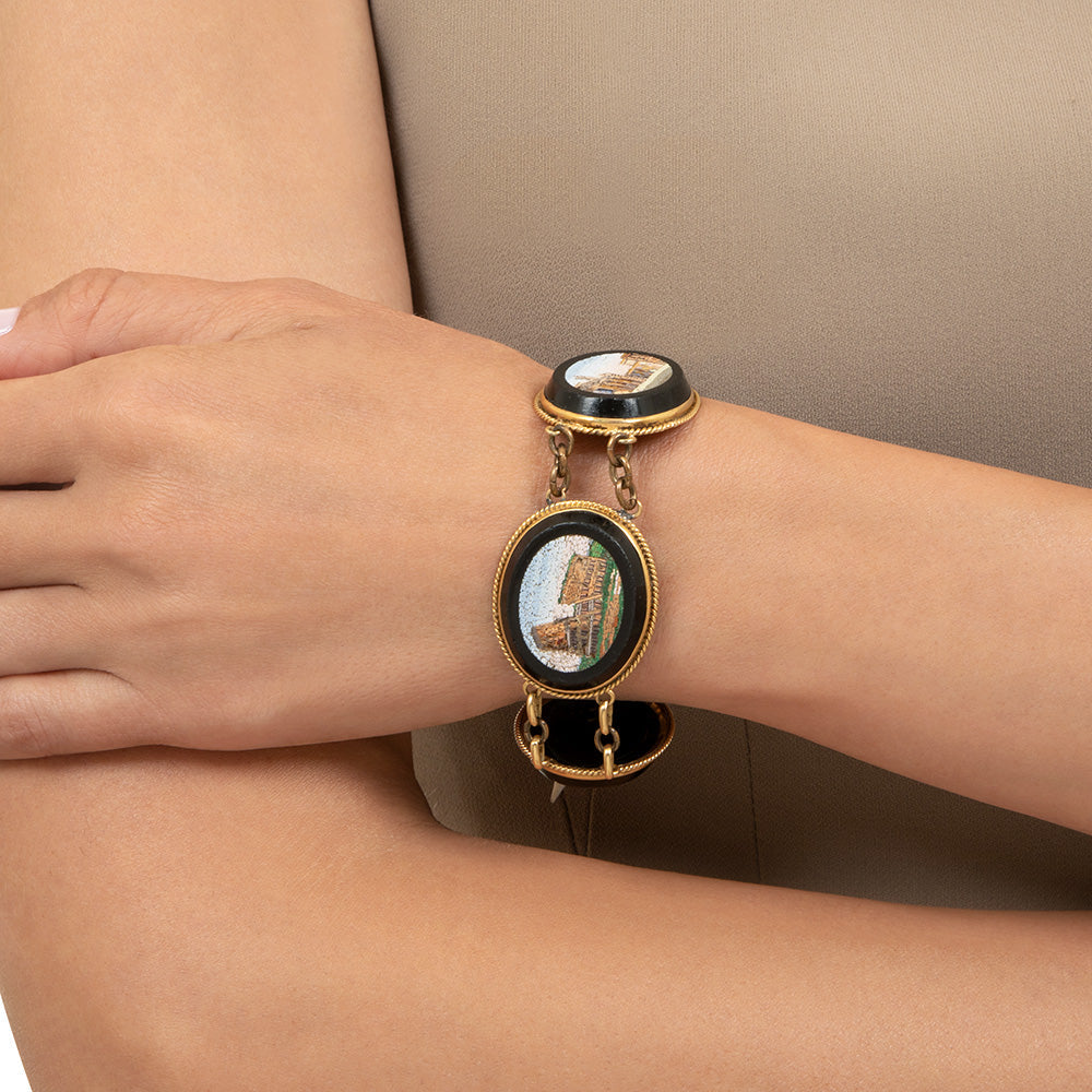 Italian 18K Architectural Micromosaic Bracelet - 6
