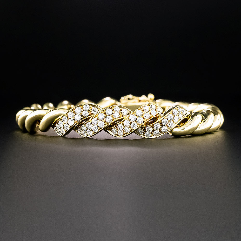 Italian Diamond Macaroni Link Bracelet - 2