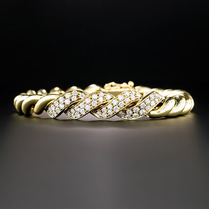 Italian Diamond Macaroni Link Bracelet