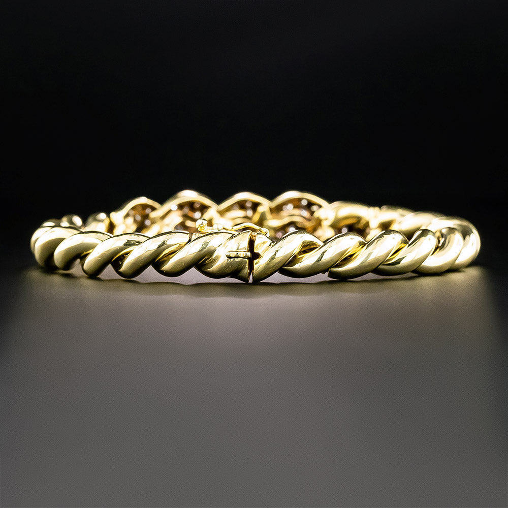 Italian Diamond Macaroni Link Bracelet - 3