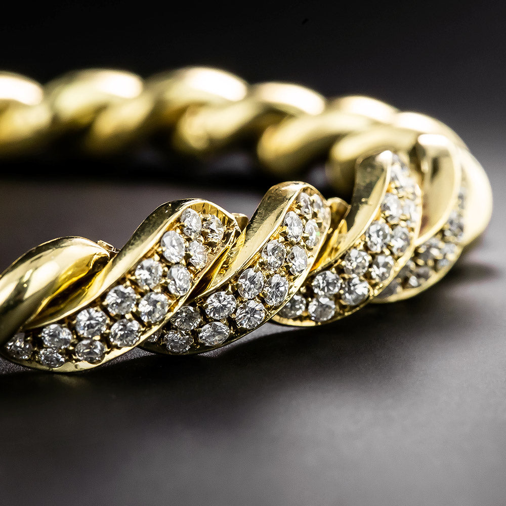 Italian Diamond Macaroni Link Bracelet - 4