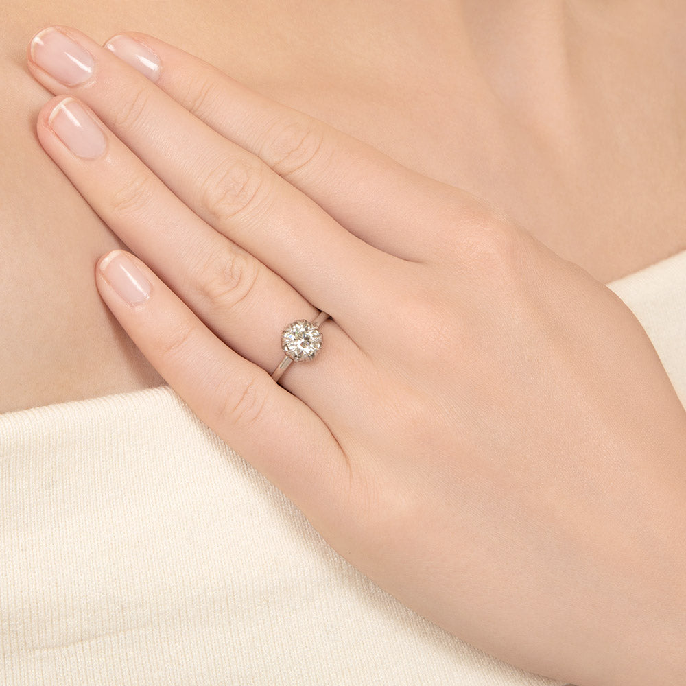 Lang Collection 1.19 Carat European-Cut Diamond Solitaire Engagement Ring - GIA L VS2   - 5