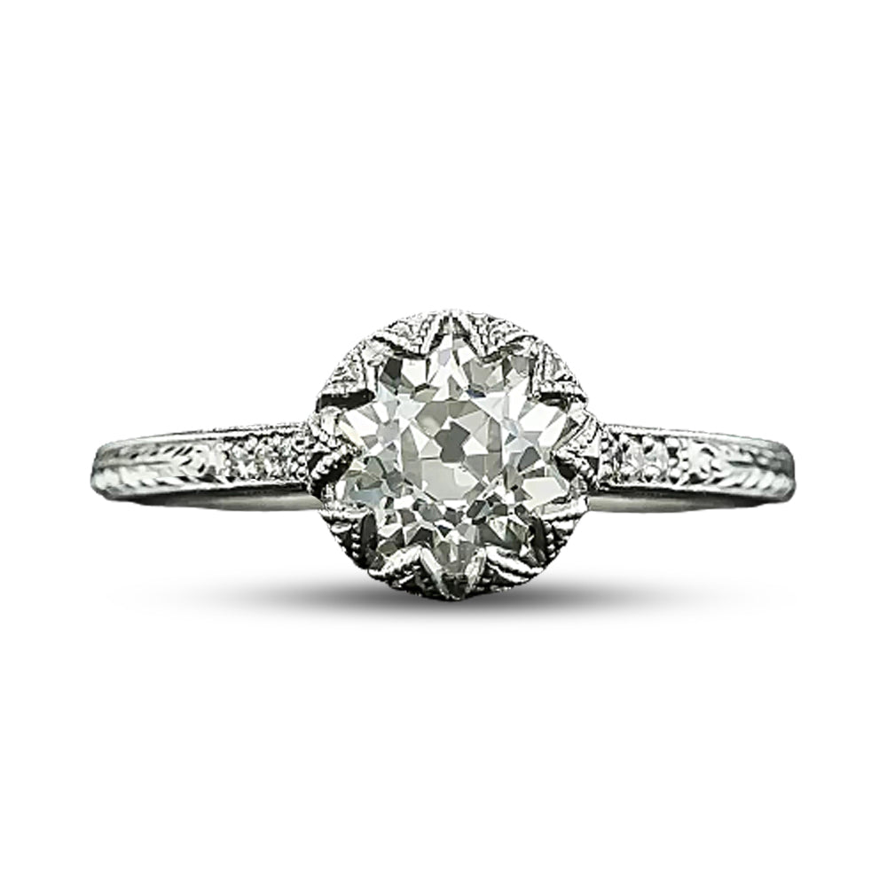 Lang Collection 1.22 Carat European-Cut Diamond Engagement Ring - GIA J VS2 - 4