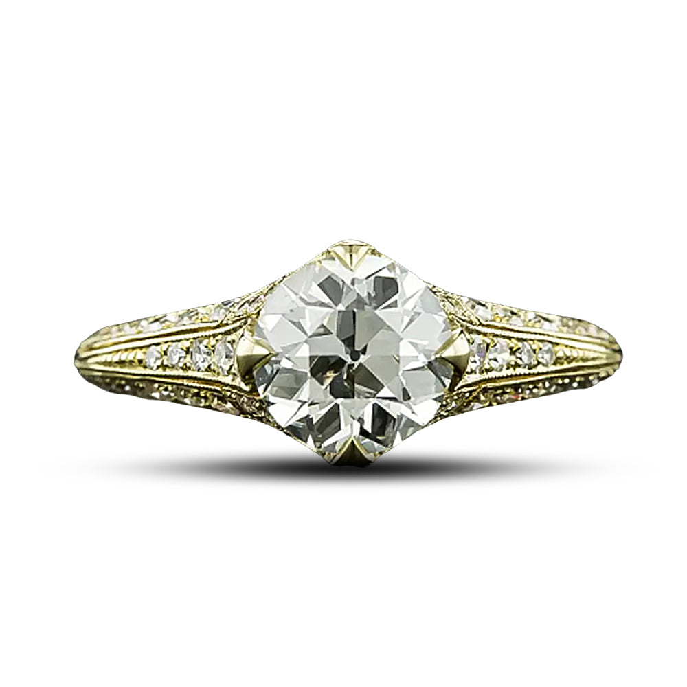 Lang Collection 1.36 Carat European-Cut Diamond Engagement Ring - GIA K SI1 - 5