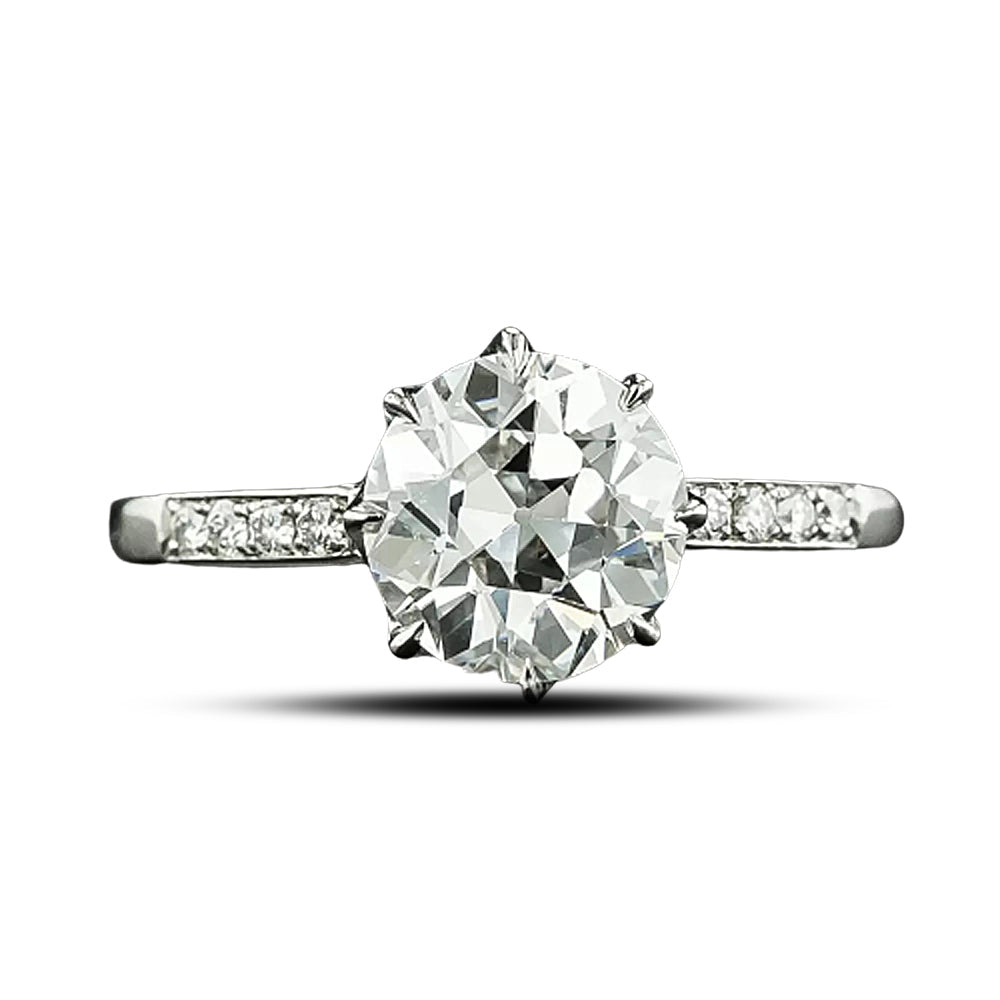Lang Collection 2.21 Carat European-Cut Diamond Solitaire Ring - GIA D SI1 - 4