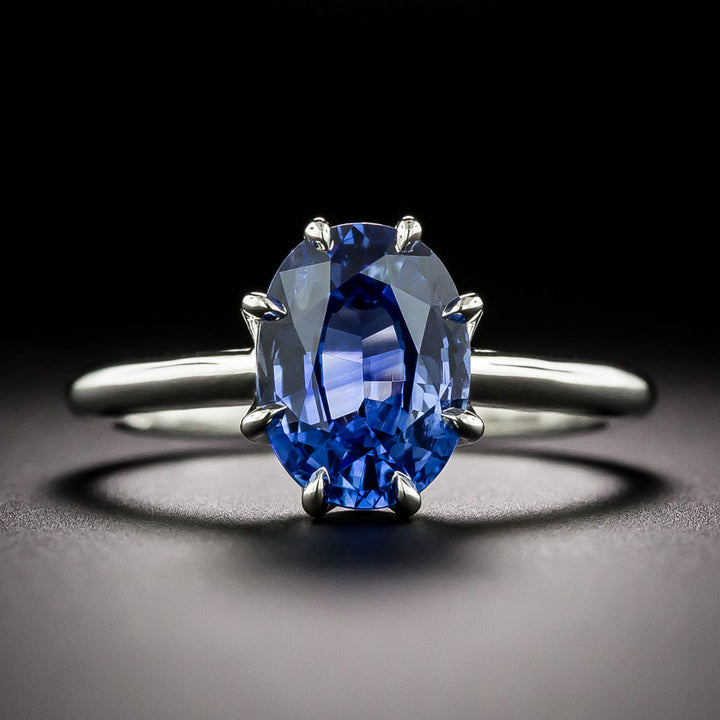 Lang Collection 2.29 Carat Oval Sapphire Solitaire Ring - GIA