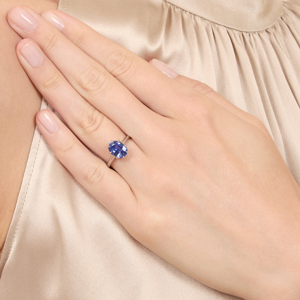 Lang Collection 2.29 Carat Oval Sapphire Solitaire Ring - GIA - 7
