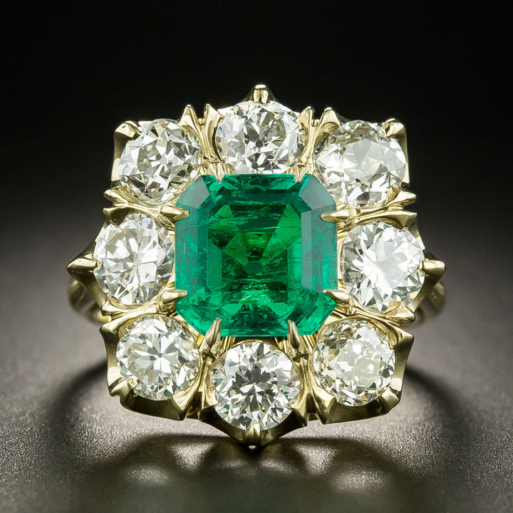 Lang Collection 2.64 Carat Emerald and Diamond Ring - GIA F1