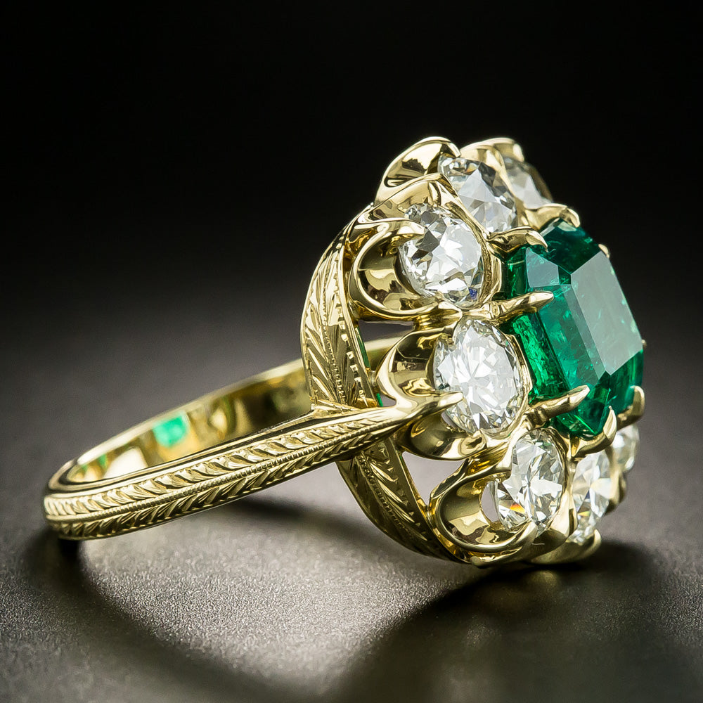 Lang Collection 2.64 Carat Emerald and Diamond Ring - 4