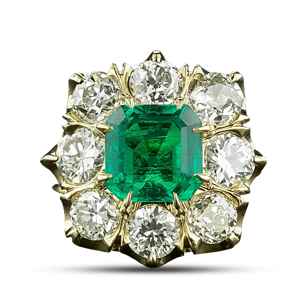 Lang Collection 2.64 Carat Emerald and Diamond Ring - GIA F1 - 5