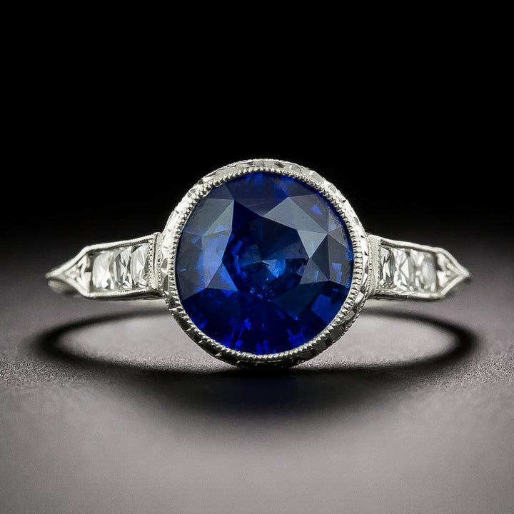 Lang Collection 2.70 Carat Sapphire and Diamond Engagement Ring