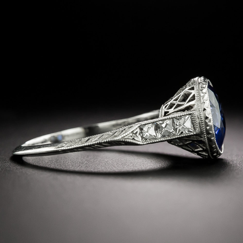 Lang Collection 2.70 Carat Sapphire and Diamond Engagement Ring - 2