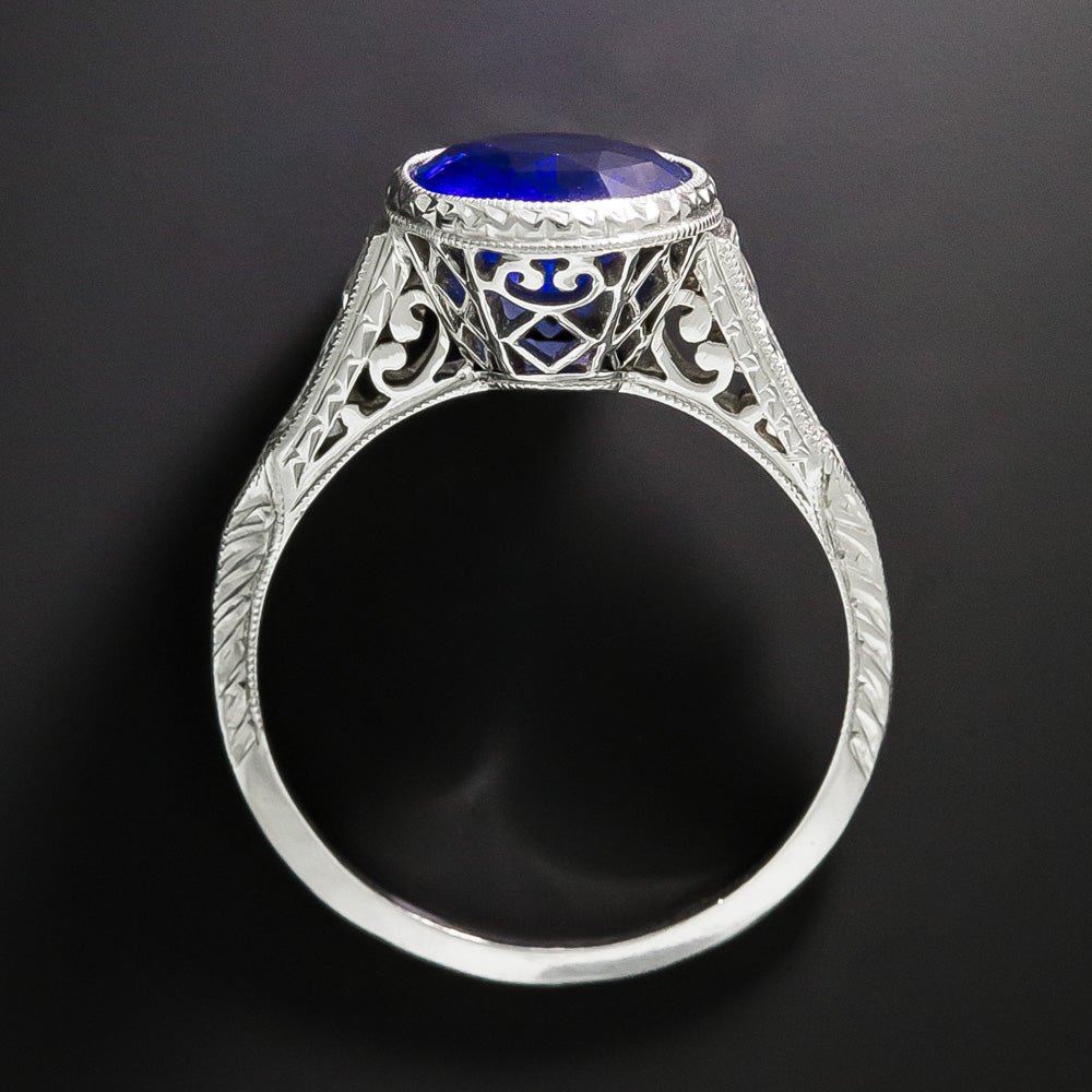 Lang Collection 2.70 Carat Sapphire and Diamond Engagement Ring - 3