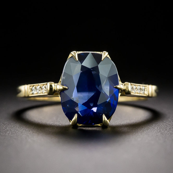 Lang Collection 2.89 Carat No-Heat Burma Sapphire and Diamond Ring - GIA