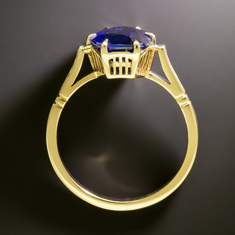 Lang Collection 2.89 Carat No-Heat Burma Sapphire and Diamond Ring - GIA  - 5