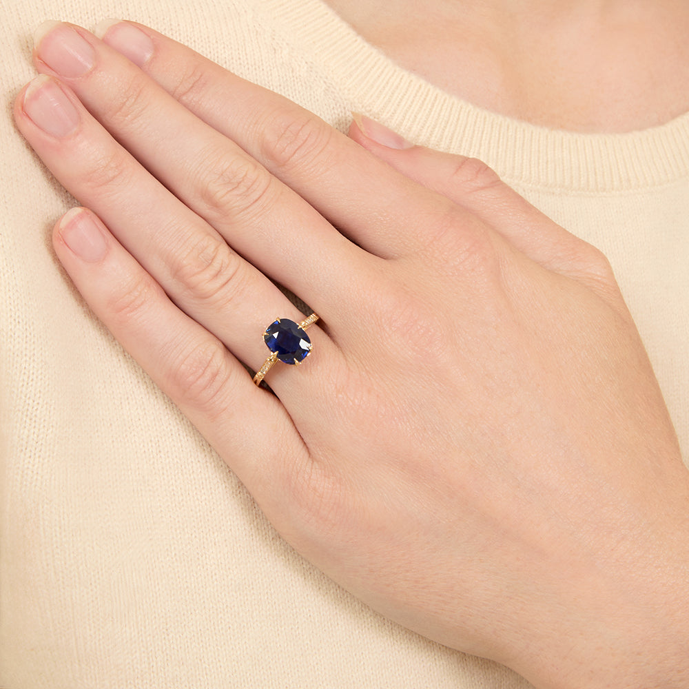 Lang Collection 2.89 Carat No-Heat Burma Sapphire and Diamond Ring - GIA  - 6