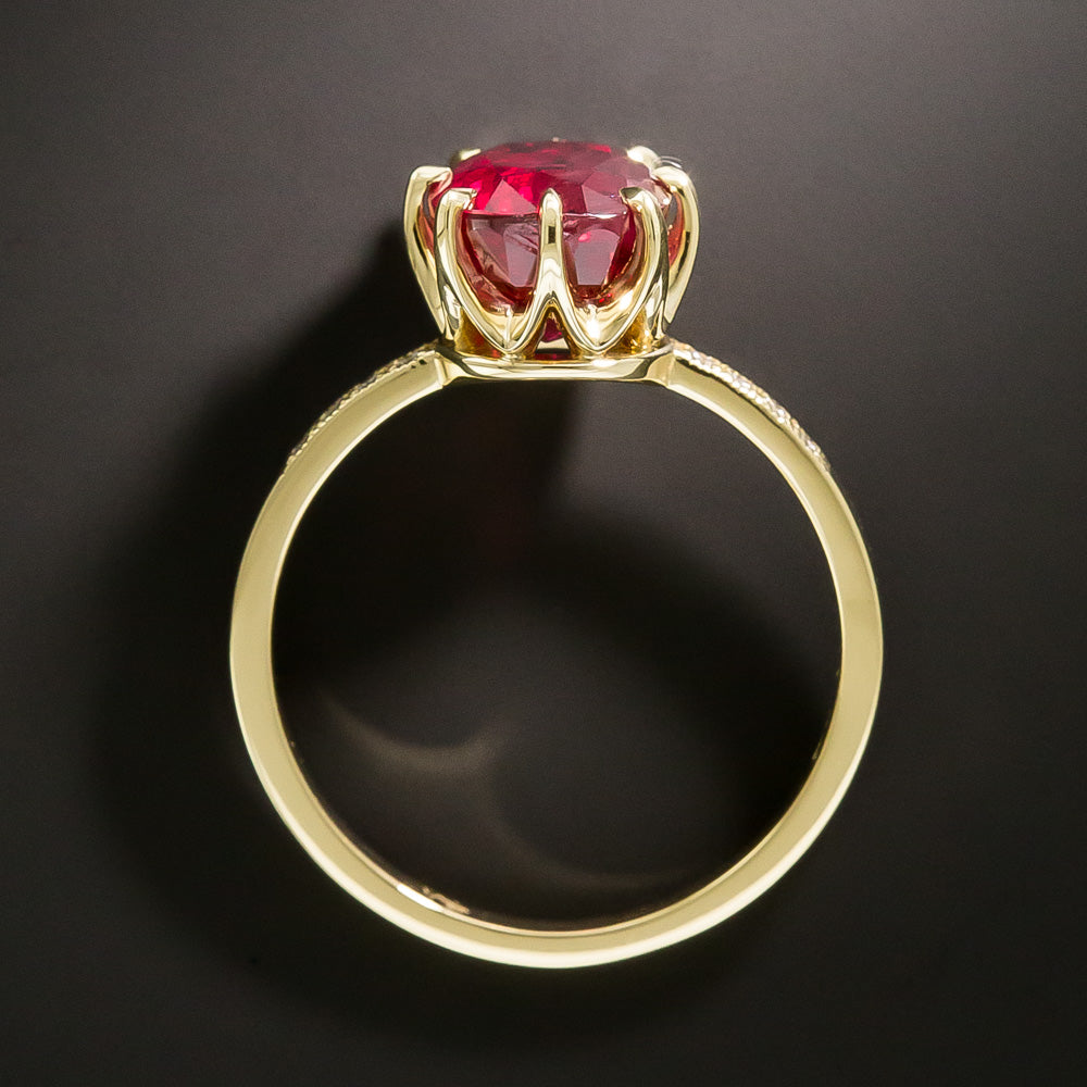 Lang Collection 3.01 Carat Gem Ruby and Diamond 18K Ring  - 4