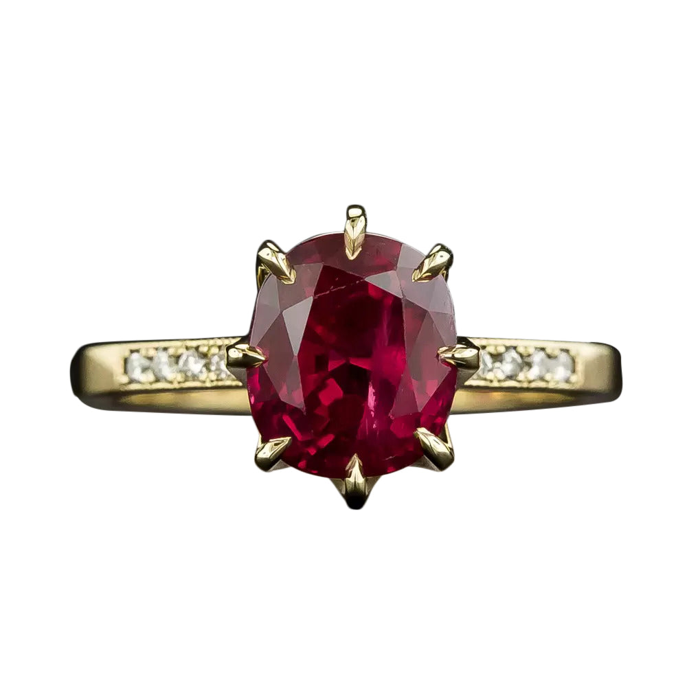 Lang Collection 3.01 Carat Gem Ruby and Diamond 18K Ring  - 5