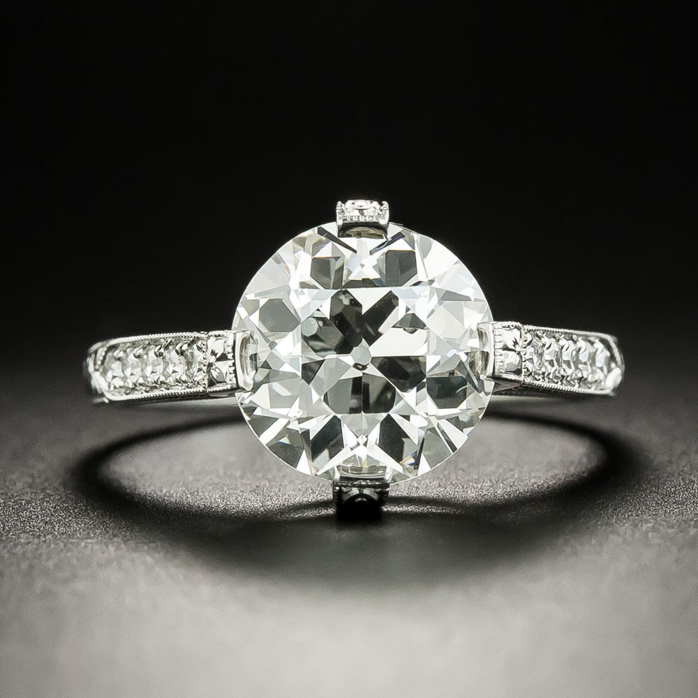 Lang Collection 3.09 Carat European-Cut Diamond Engagement Ring - GIA J SI2 - 2