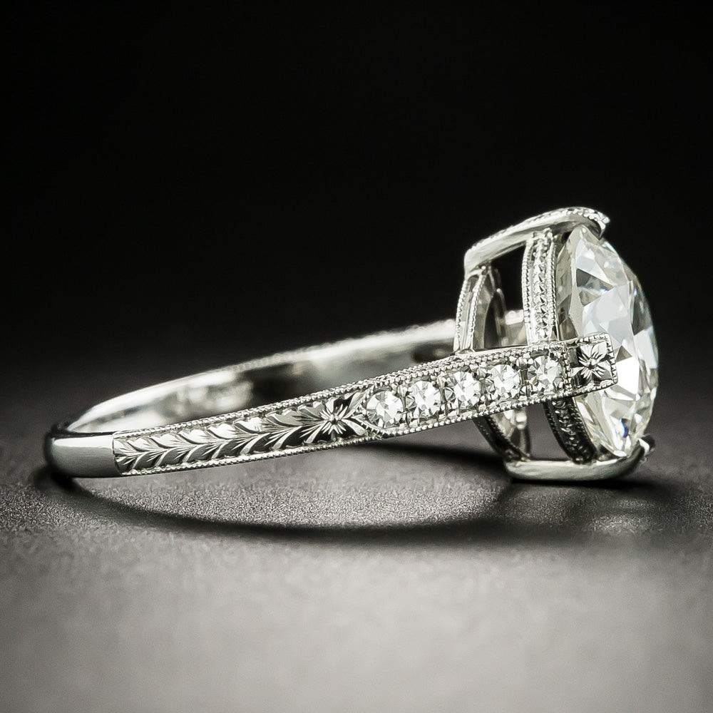 Lang Collection 3.09 Carat European-Cut Diamond Engagement Ring - GIA J SI2 - 4