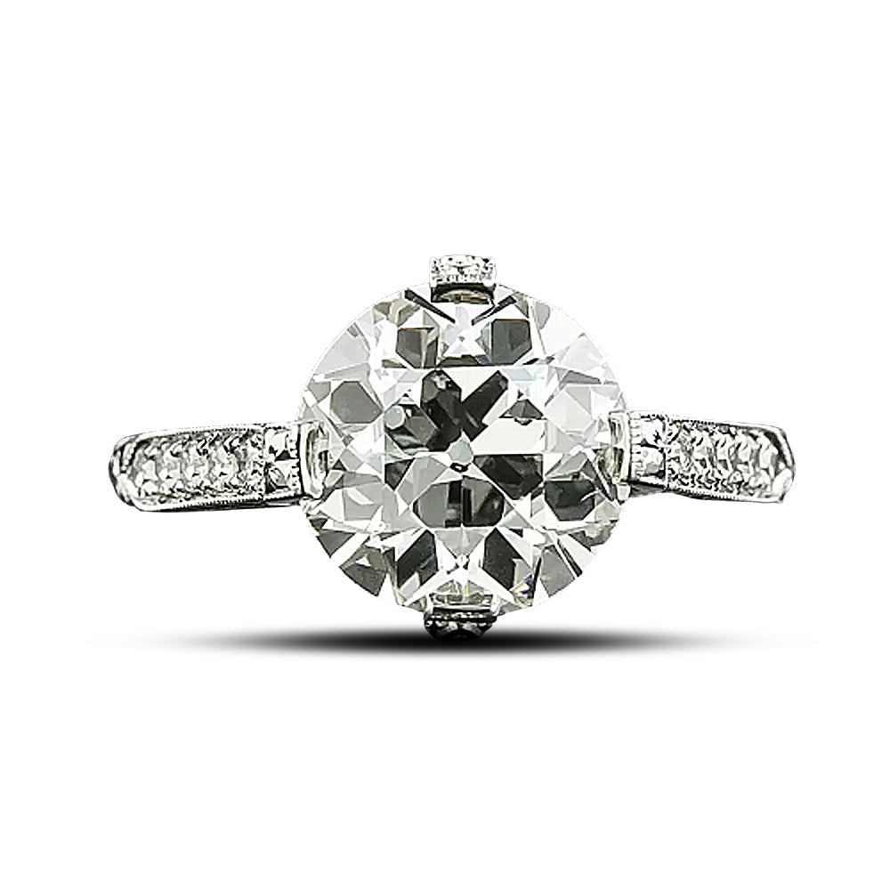 Lang Collection 3.09 Carat European-Cut Diamond Engagement Ring - GIA J SI2 - 6