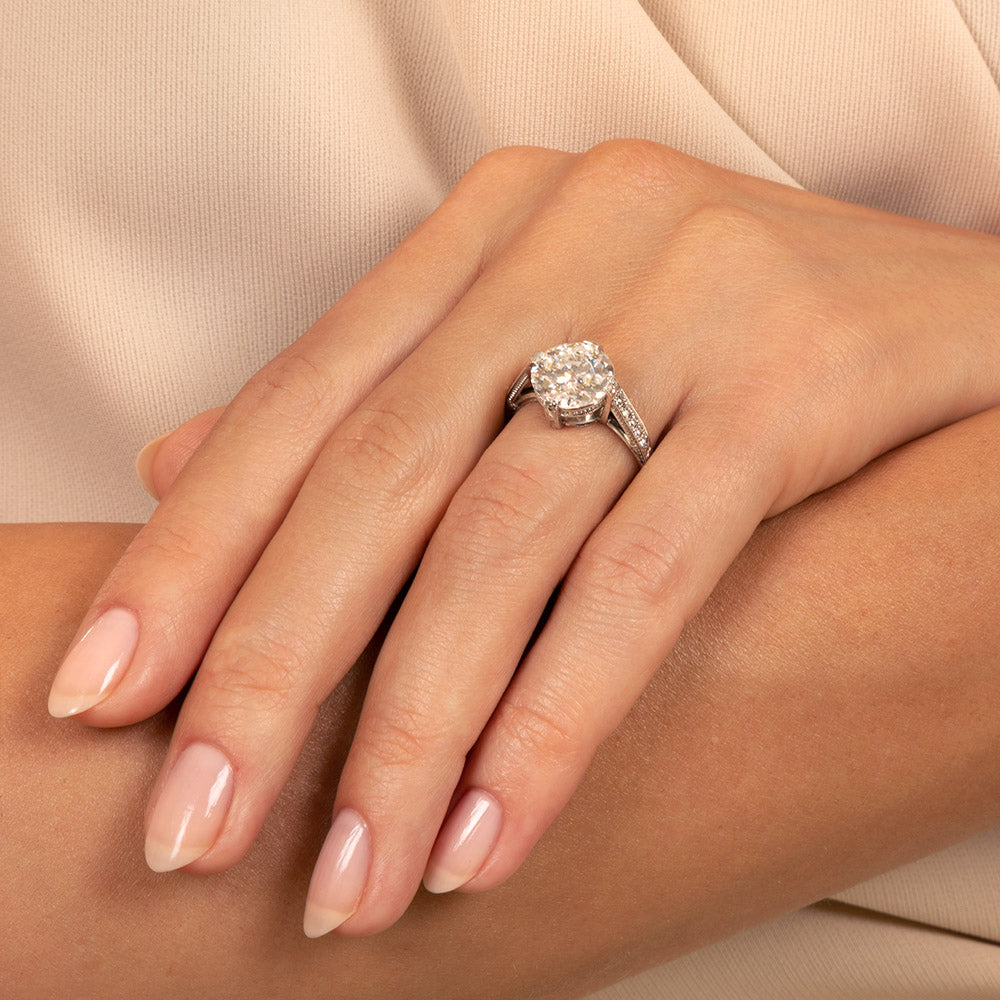 Lang Collection 3.09 Carat European-Cut Diamond Engagement Ring - GIA J SI2 - 7