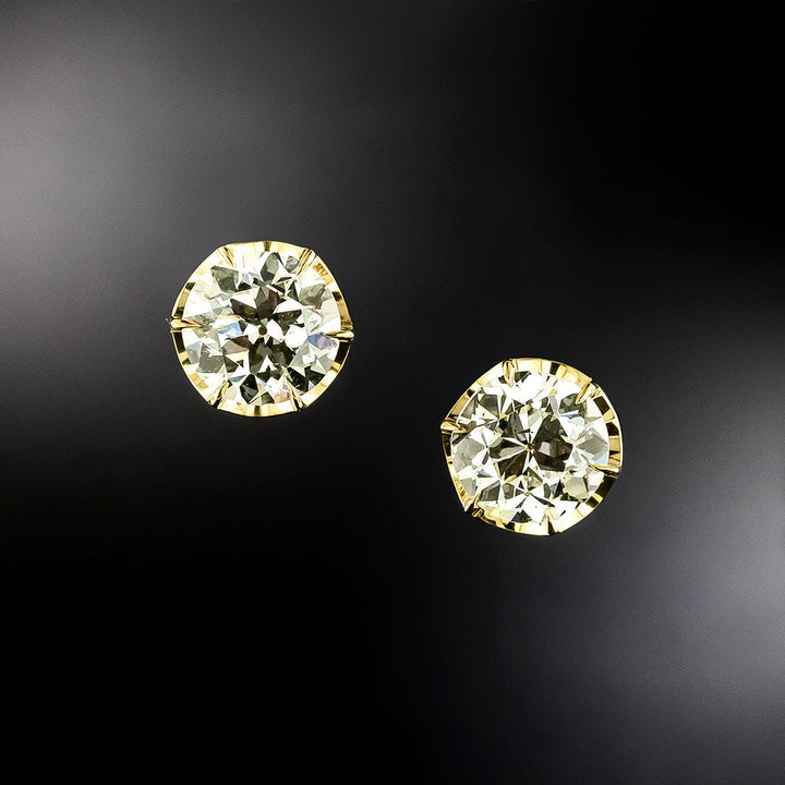 Lang Collection 4.06 Carat Diamond Stud Earrings - GIA H SI2