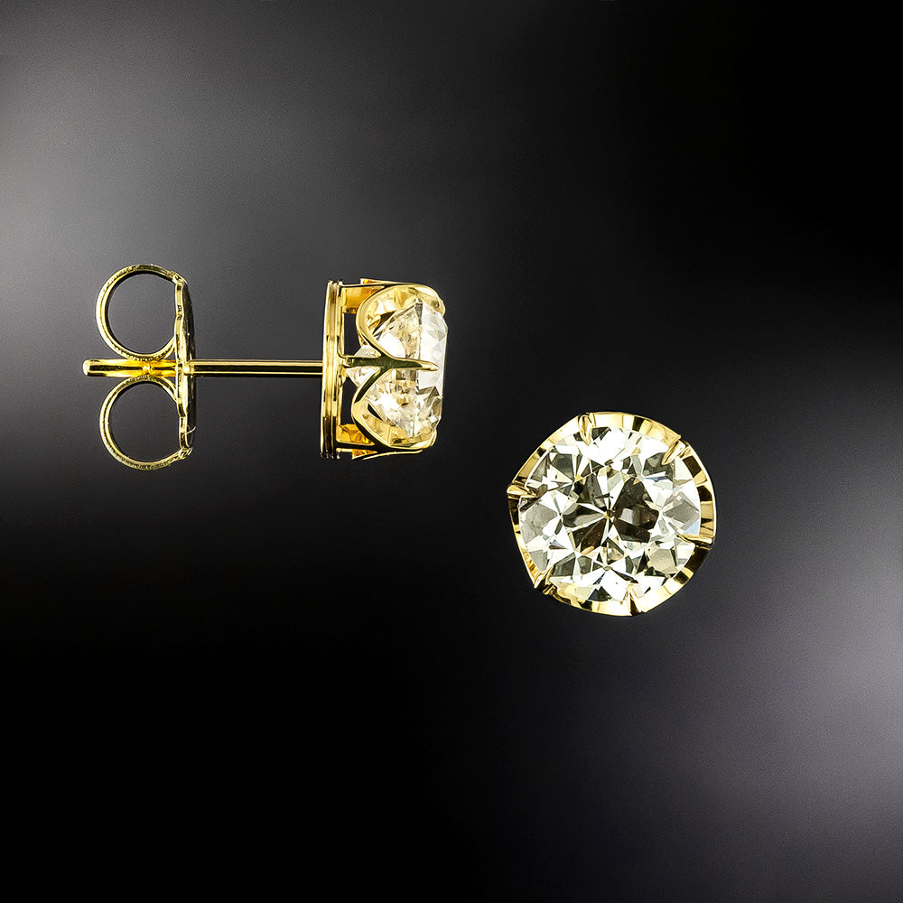 Lang Collection 4.06 Carat Diamond Stud Earrings - GIA H SI2 - 4