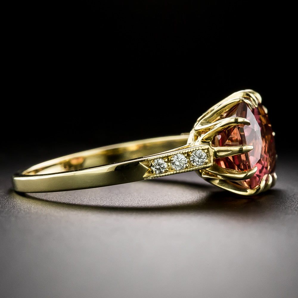 Lang Collection 5.45 Carat No-Heat Pinkish-Orange-Brown Sapphire Ring - AGL  - 4