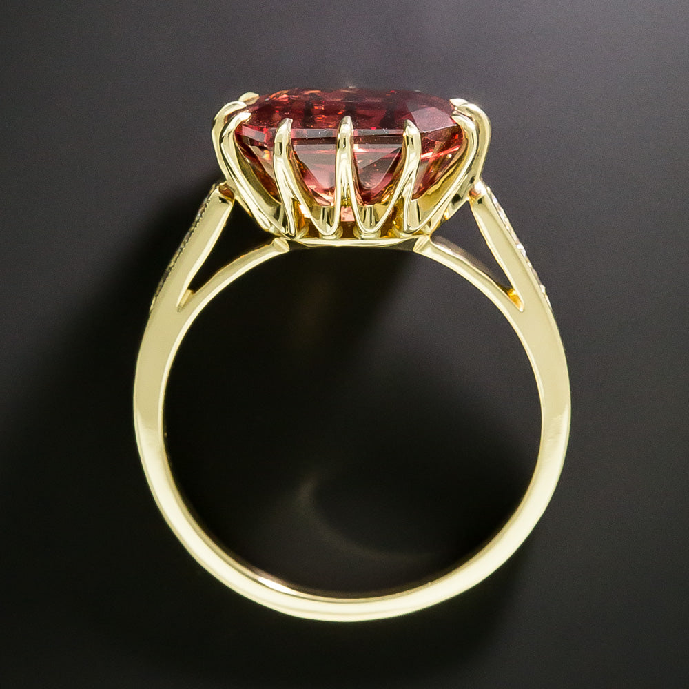Lang Collection 5.45 Carat No-Heat Pinkish-Orange-Brown Sapphire Ring - AGL  - 5
