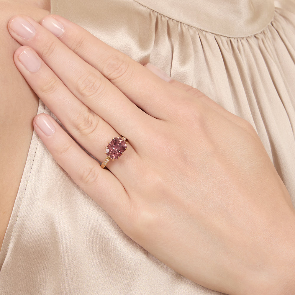 Lang Collection 5.45 Carat No-Heat Pinkish-Orange-Brown Sapphire Ring - AGL  - 6