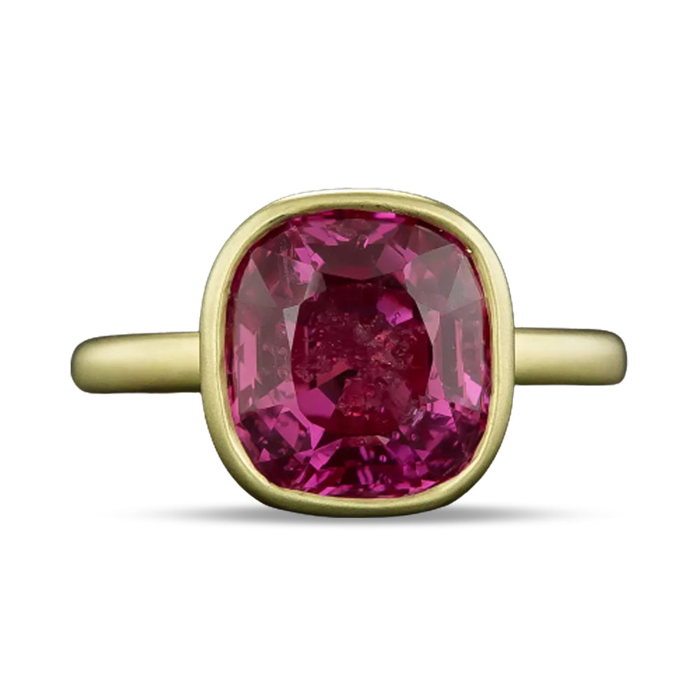 Lang Collection 6.29 Carat Cushion-Cut No-Heat Pink Sapphire Ring - GIA - 5