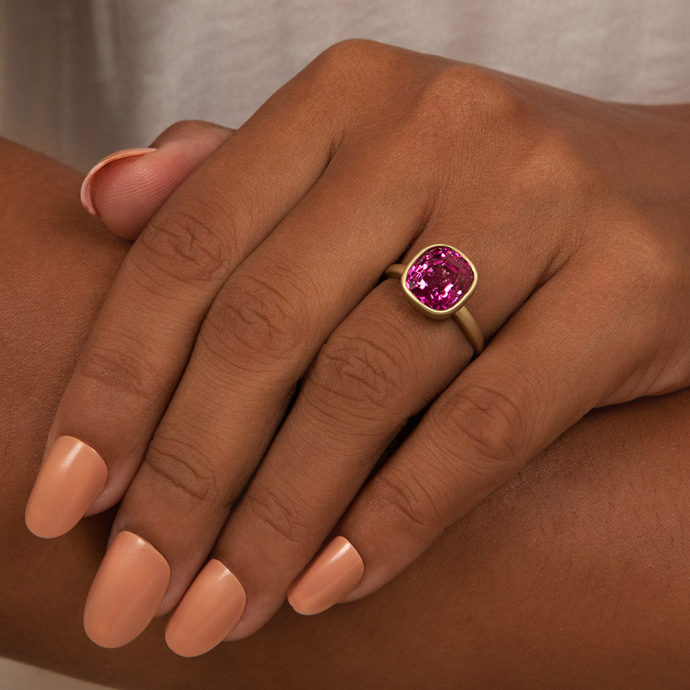  Lang Collection 6.29 Carat Cushion-Cut No-Heat Pink Sapphire Ring - 6