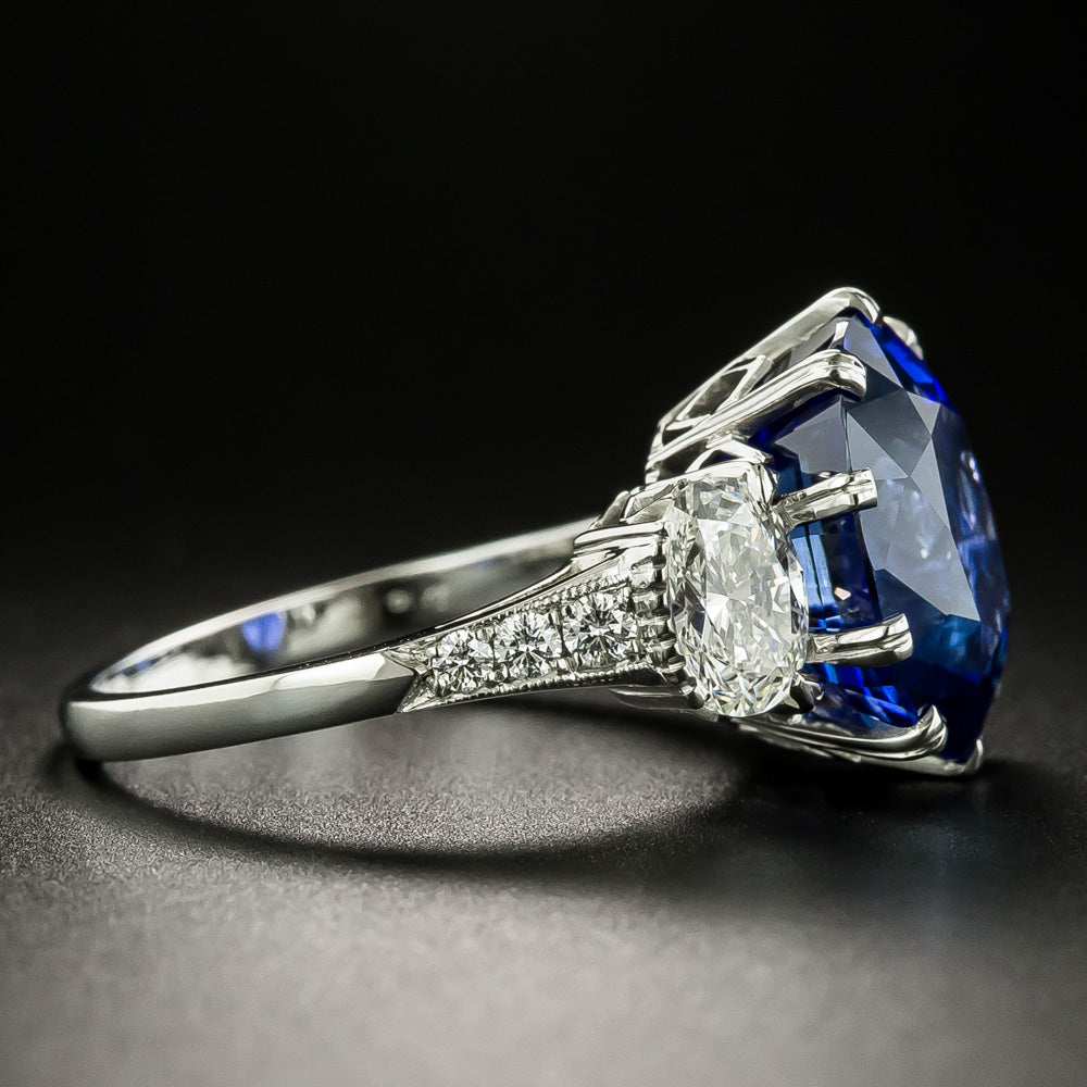 Lang Collection 8.62 Carat Fine Ceylon Sapphire and Diamond Ring  - 3