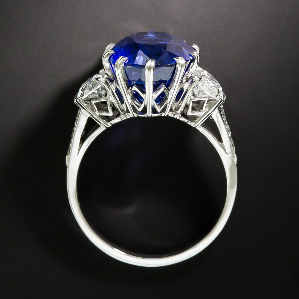 Lang Collection 8.62 Carat Fine Ceylon Sapphire and Diamond Ring  - 4