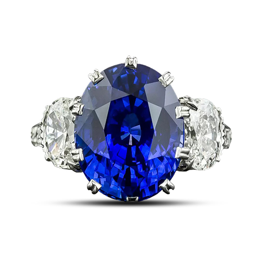 Lang Collection 8.62 Carat Fine Ceylon Sapphire and Diamond Ring  - 3
