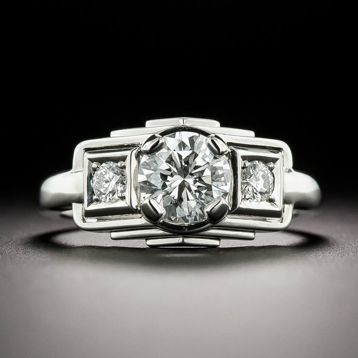 Lang Collection .93 Carat Art Deco-Style Engagement Ring - GIA F VS1