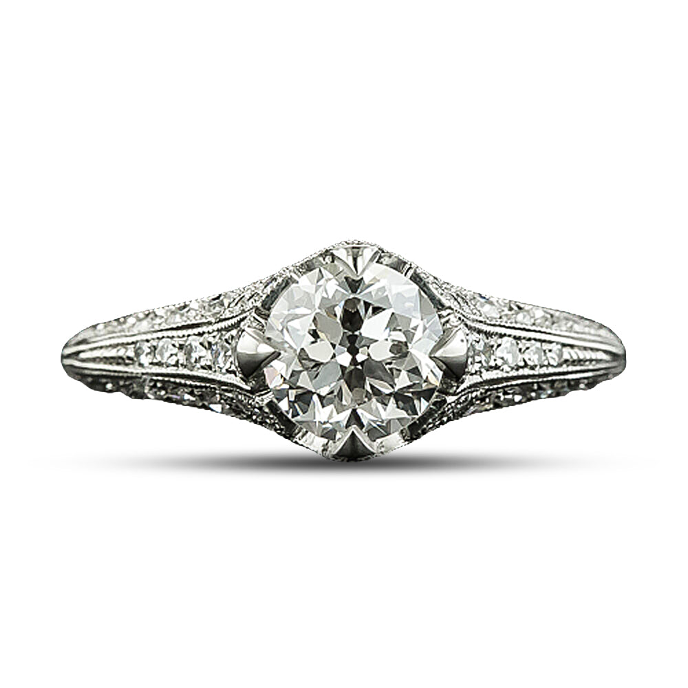 Lang Collection .94 Carat European-Cut Diamond Engagement Ring - GIA F VS2 - 5