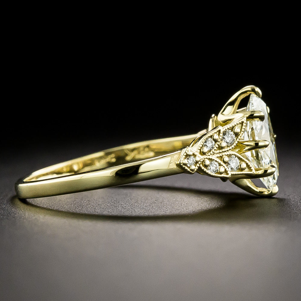 Lang Collection .96 Carat 'Moval' Diamond 18K Ring - GIA J SI1 - 7