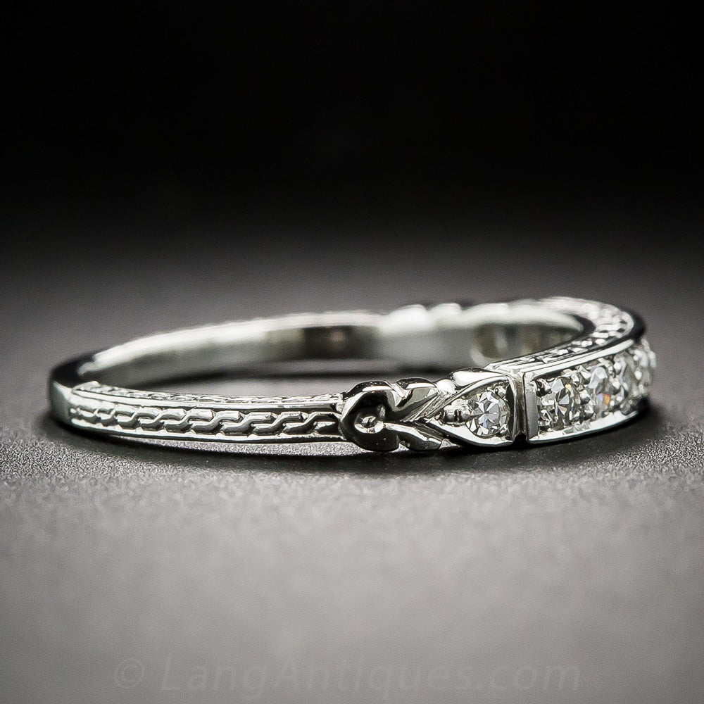 Lang Collection Art Deco-Style Diamond Wedding Band - 4