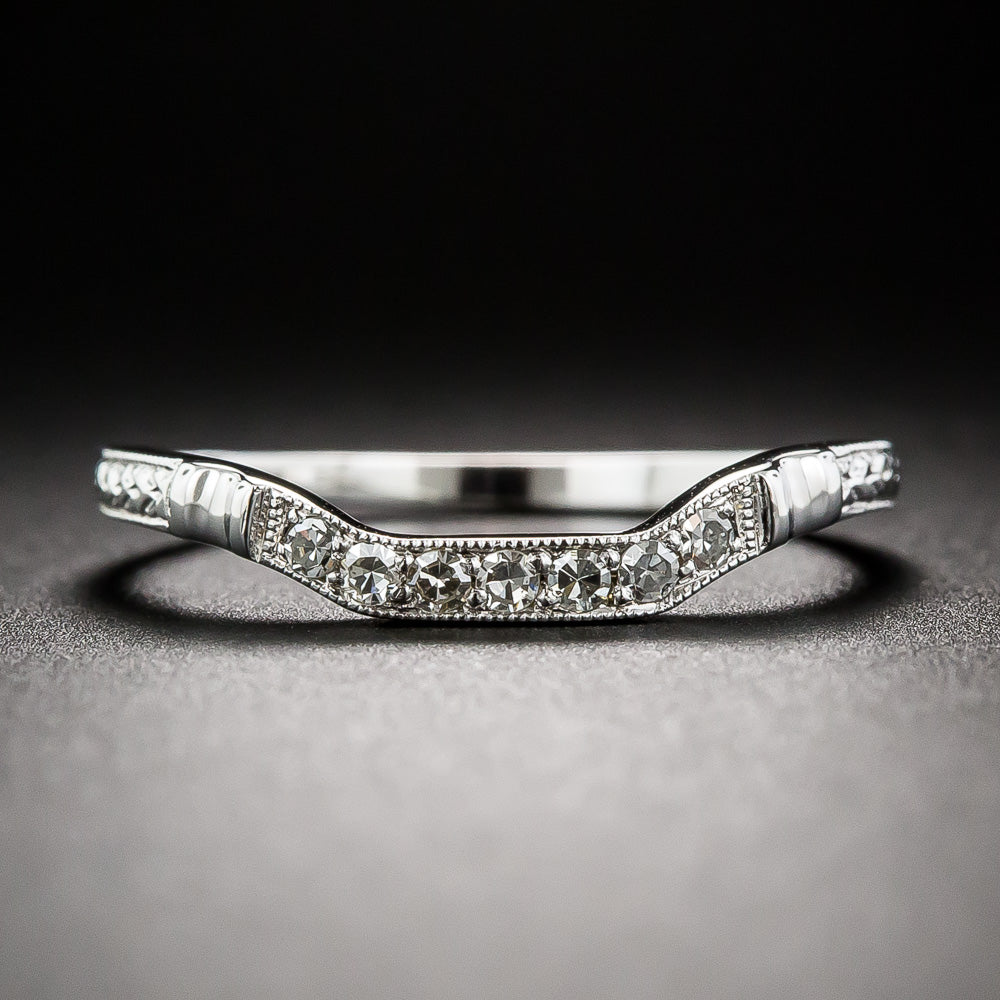 Lang Collection Art Deco-Style Square Contour Wedding Band - 1