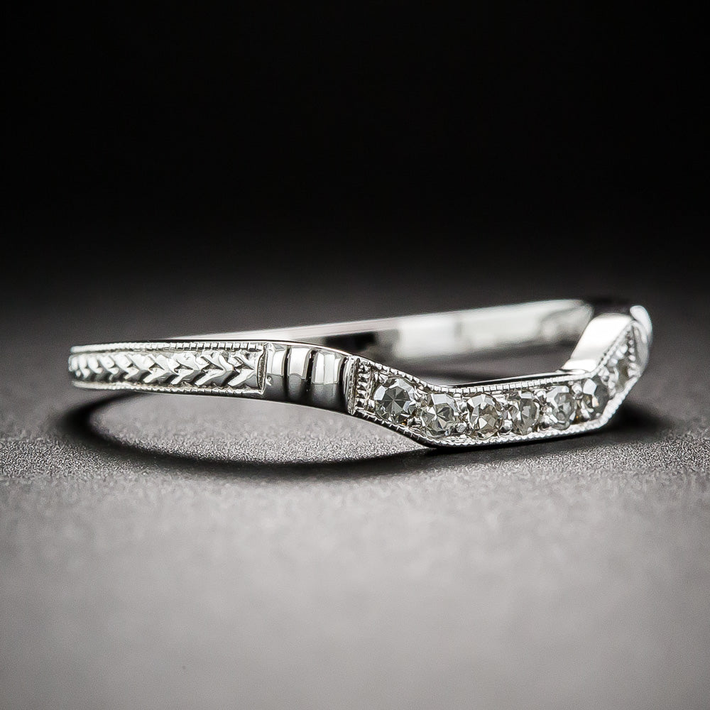 Lang Collection Art Deco-Style Square Contour Wedding Band - 2