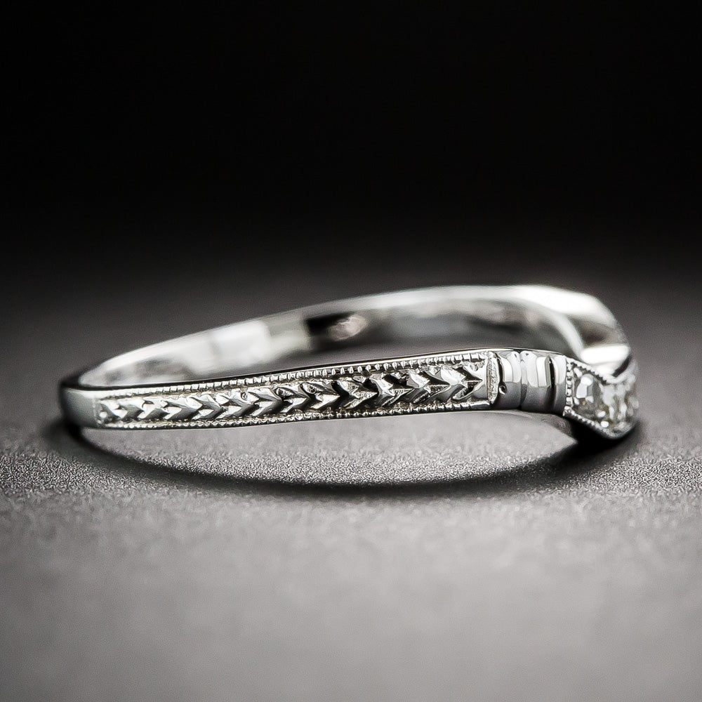 Lang Collection Art Deco-Style Square Contour Wedding Band - 3