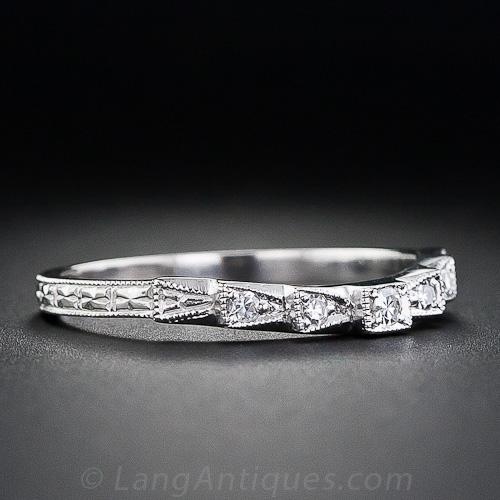 Lang Collection Contoured Diamond Wedding Band - 4