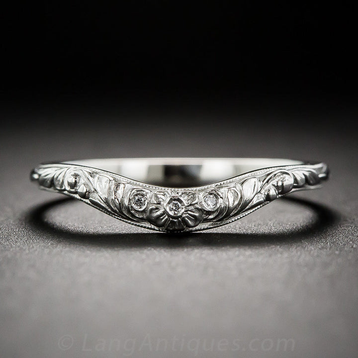 Lang Collection Floral Contoured Band with Diamonds