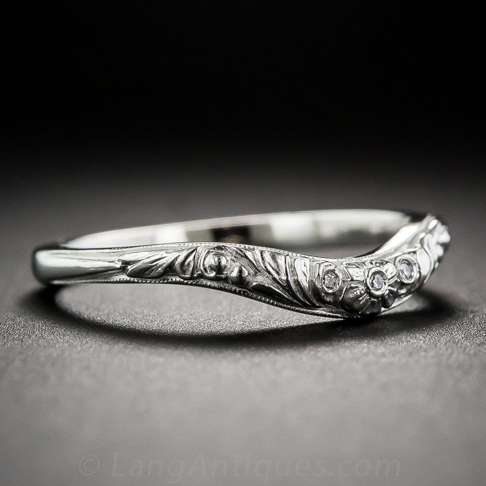 Lang Collection Floral Contoured Band with Diamonds - 2